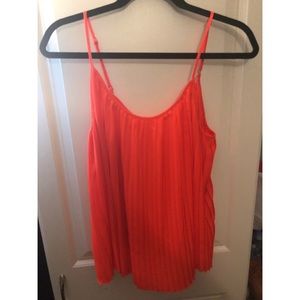 Spaghetti strap neon orange blouse